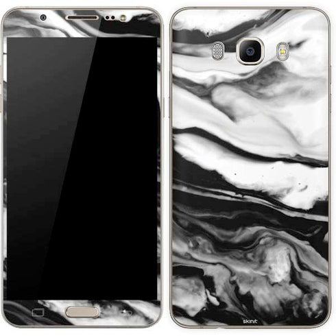 Black and White Marble Ink Galaxy J7 Skin