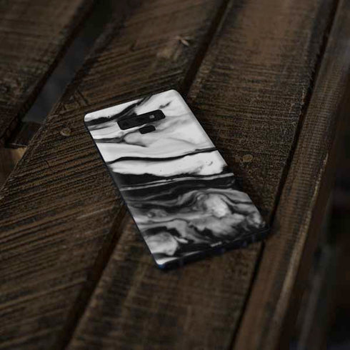 Black and White Marble Ink Galaxy Note 9 Skin