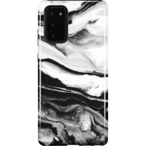 Black and White Marble Ink Galaxy Note20 5G Pro Case