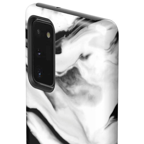 Black and White Marble Ink Galaxy Note20 5G Pro Case