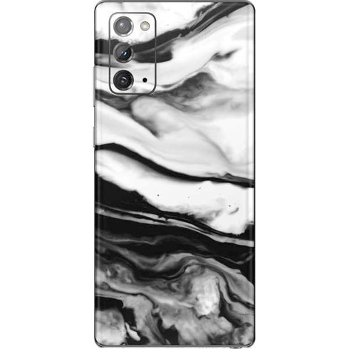 Black and White Marble Ink Galaxy Note20 5G Skin