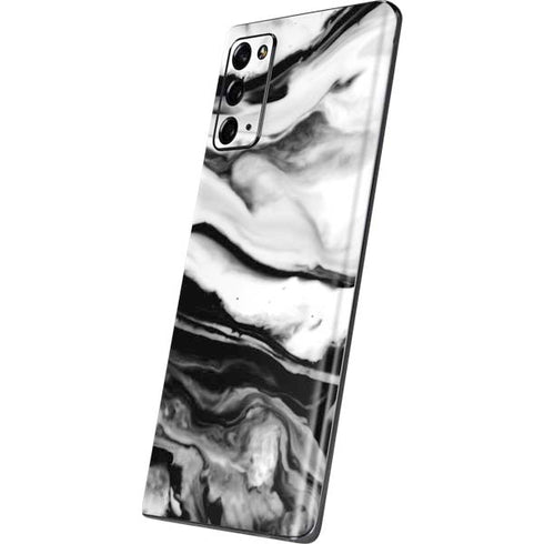 Black and White Marble Ink Galaxy Note20 5G Skin