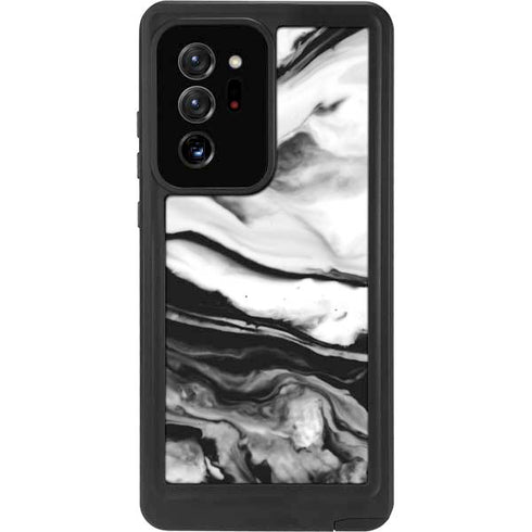 Black and White Marble Ink Galaxy Note20 Ultra 5G Waterproof Case