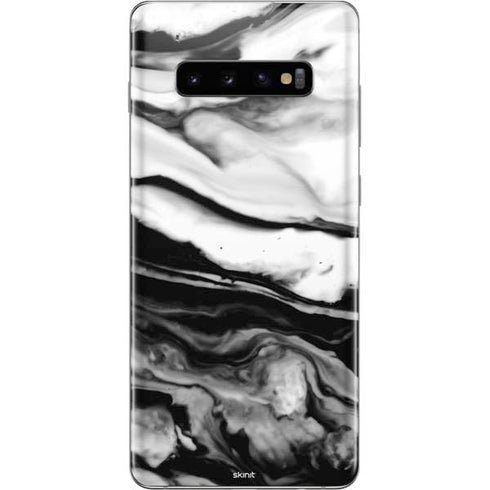 Black and White Marble Ink Galaxy S10 Plus Skin