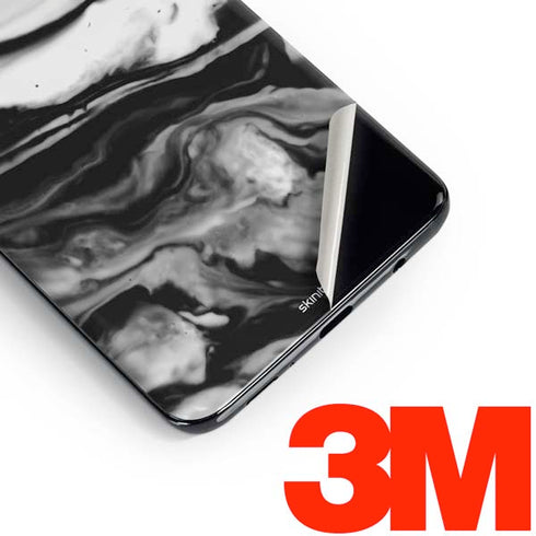 Black and White Marble Ink Galaxy S10 Skin