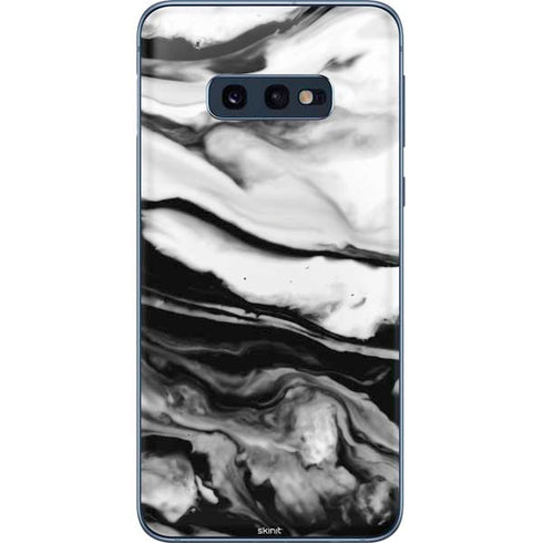 Black and White Marble Ink Galaxy S10e Skin