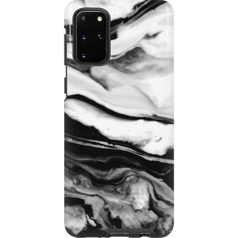 Black and White Marble Ink Galaxy S20 Plus Pro Case