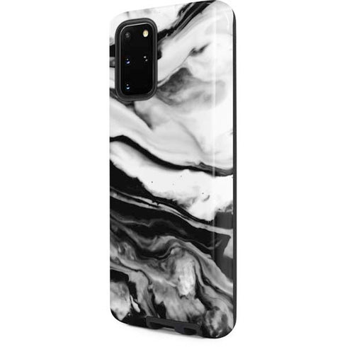 Black and White Marble Ink Galaxy S20 Plus Pro Case
