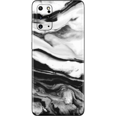 Black and White Marble Ink Galaxy S20 Plus Skin