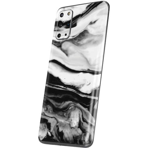 Black and White Marble Ink Galaxy S20 Plus Skin