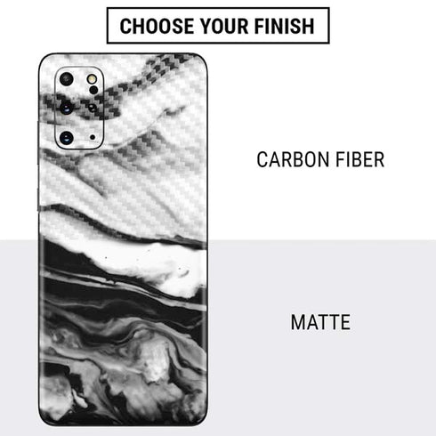 Black and White Marble Ink Galaxy S20 Plus Skin