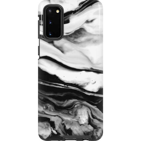 Black and White Marble Ink Galaxy S20 Pro Case