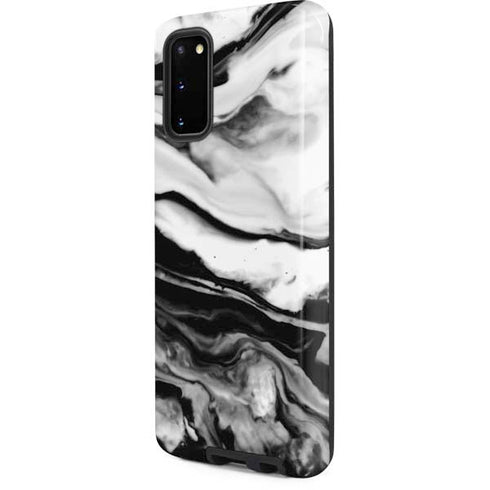 Black and White Marble Ink Galaxy S20 Pro Case