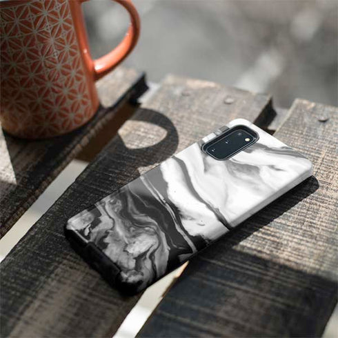 Black and White Marble Ink Galaxy S20 Pro Case