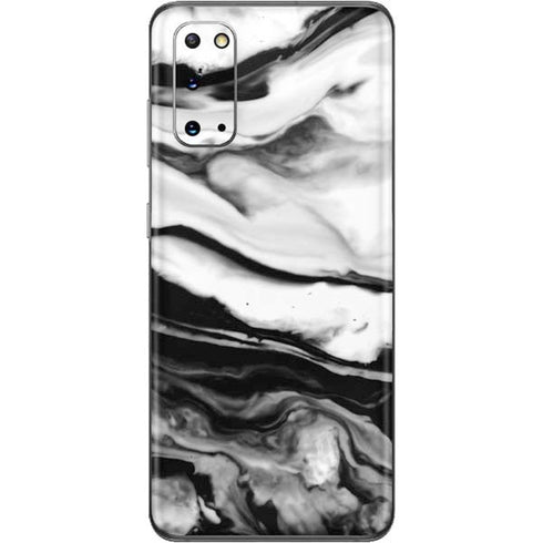 Black and White Marble Ink Galaxy S20 Skin
