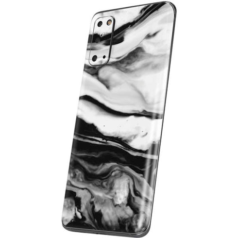 Black and White Marble Ink Galaxy S20 Skin