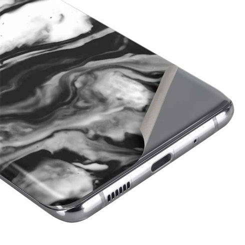 Black and White Marble Ink Galaxy S20 Skin