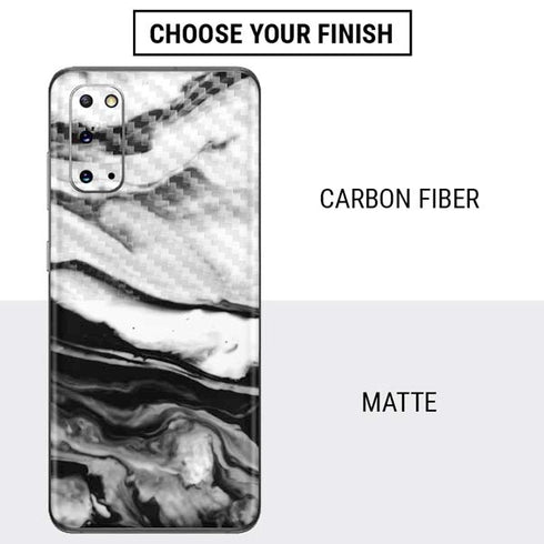Black and White Marble Ink Galaxy S20 Skin
