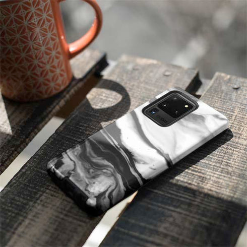 Black and White Marble Ink Galaxy S20 Ultra 5G Pro Case