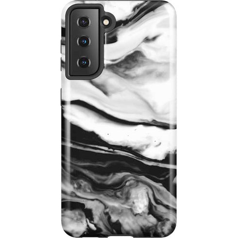 Black and White Marble Ink Galaxy S21 5G Pro Case