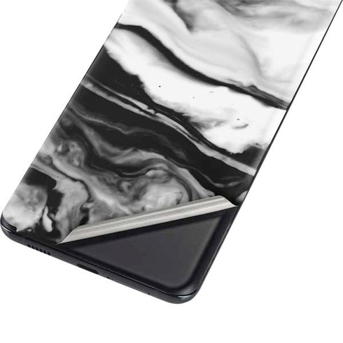 Black and White Marble Ink Galaxy S21 5G Skin