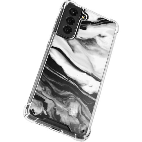 Black and White Marble Ink Galaxy S21 Plus 5G Clear Case