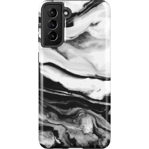 Black and White Marble Ink Galaxy S21 Plus 5G Pro Case