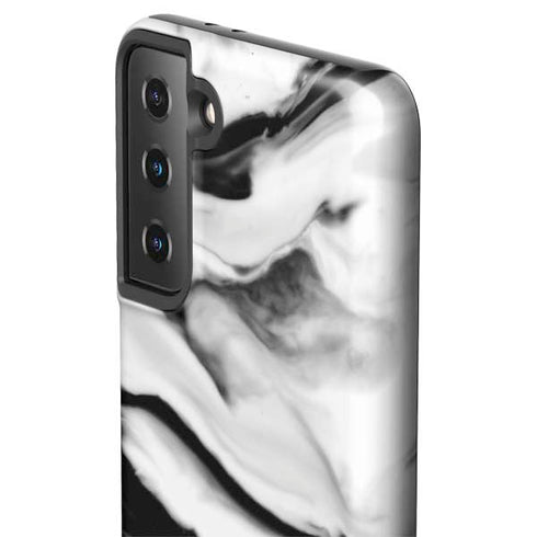 Black and White Marble Ink Galaxy S21 Plus 5G Pro Case