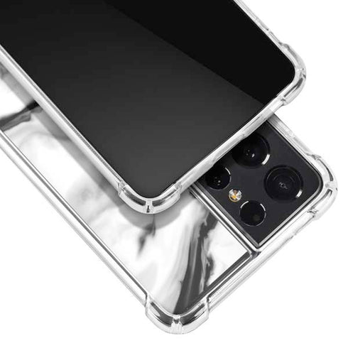 Black and White Marble Ink Galaxy S21 Ultra 5G Clear Case