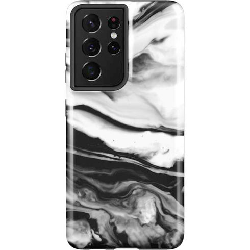 Black and White Marble Ink Galaxy S21 Ultra 5G Pro Case