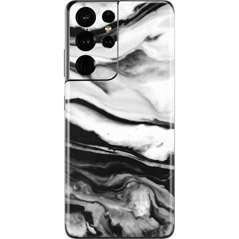 Black and White Marble Ink Galaxy S21 Ultra 5G Skin