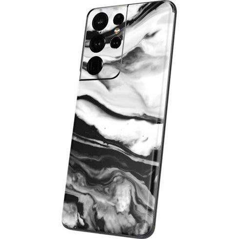 Black and White Marble Ink Galaxy S21 Ultra 5G Skin
