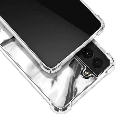 Black and White Marble Ink Galaxy S22 Plus Clear Case