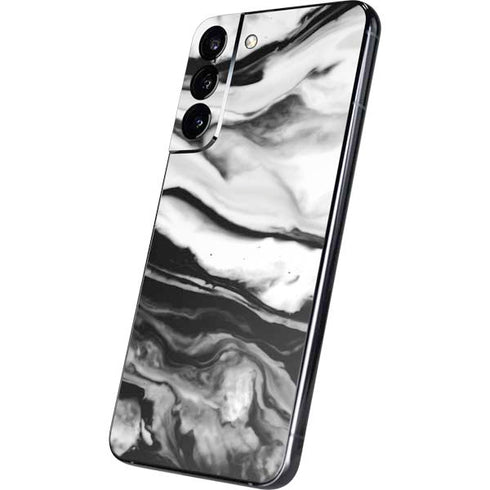 Black and White Marble Ink Galaxy S22 Plus Skin