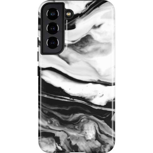 Black and White Marble Ink Galaxy S22 Pro Case