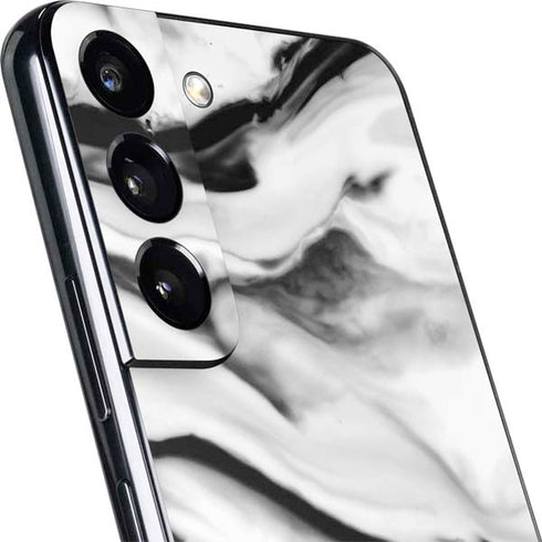 Black and White Marble Ink Galaxy S22 Skin
