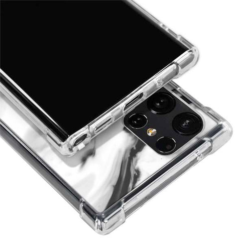 Black and White Marble Ink Galaxy S22 Ultra Clear Case