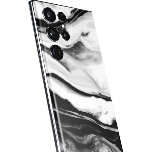 Black and White Marble Ink Galaxy S22 Ultra Skin