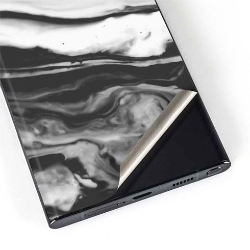 Black and White Marble Ink Galaxy S22 Ultra Skin
