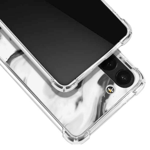 Black and White Marble Ink Galaxy S23 Clear Case
