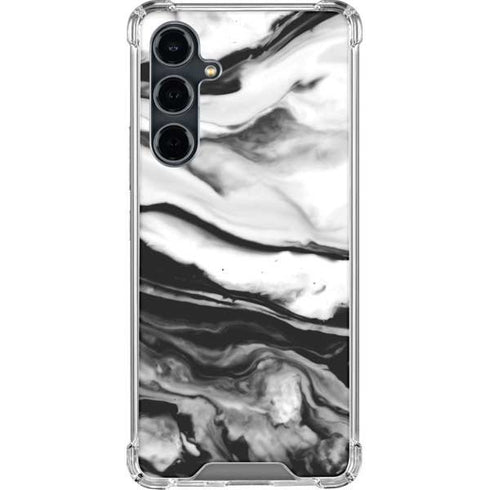 Black and White Marble Ink Galaxy S23 FE Clear Case