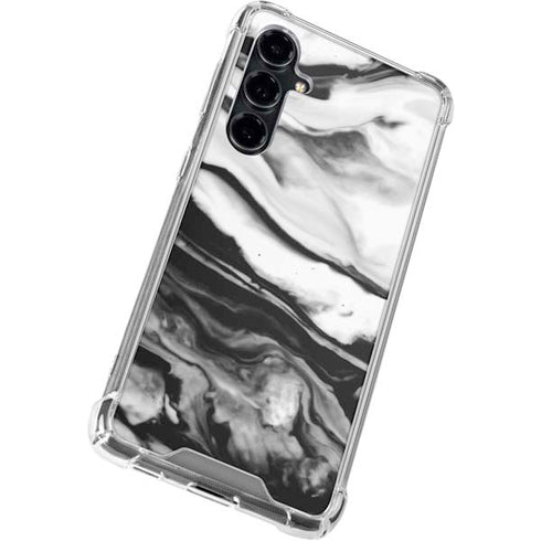 Black and White Marble Ink Galaxy S23 FE Clear Case