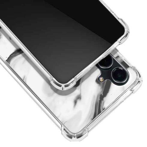 Black and White Marble Ink Galaxy S23 FE Clear Case