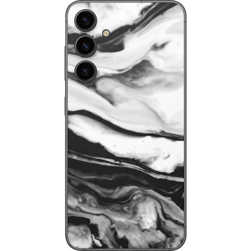 Black and White Marble Ink Galaxy S23 FE Skin