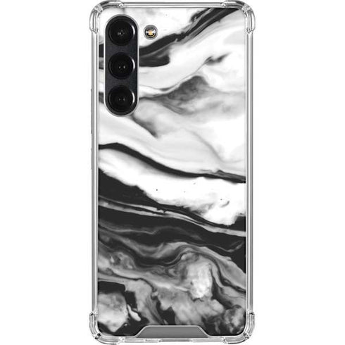 Black and White Marble Ink Galaxy S23 Plus Clear Case