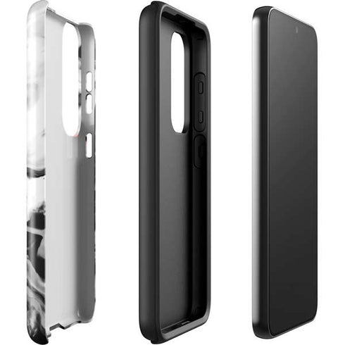 Black and White Marble Ink Galaxy S23 Plus Pro Case
