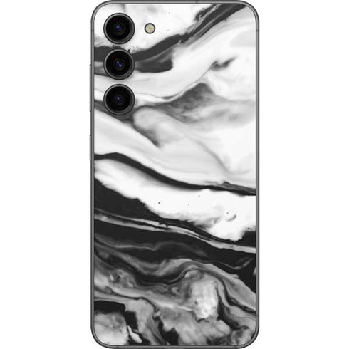 Black and White Marble Ink Galaxy S23 Plus Skin
