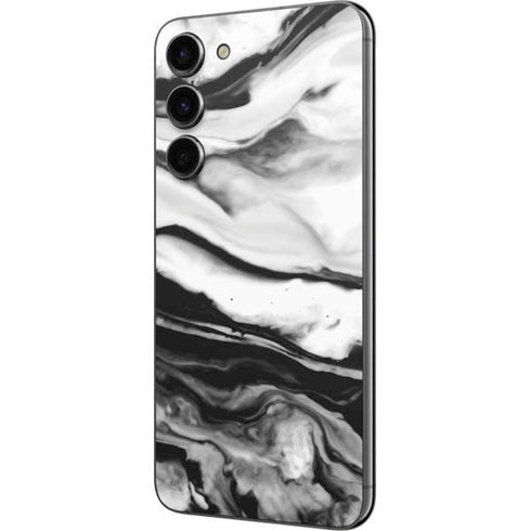Black and White Marble Ink Galaxy S23 Plus Skin