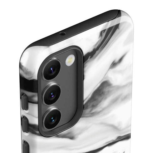 Black and White Marble Ink Galaxy S23 Pro Case