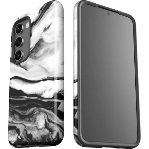 Black and White Marble Ink Galaxy S23 Pro Case